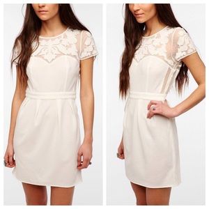 Pins And Needles Embroidered Mesh White Dress